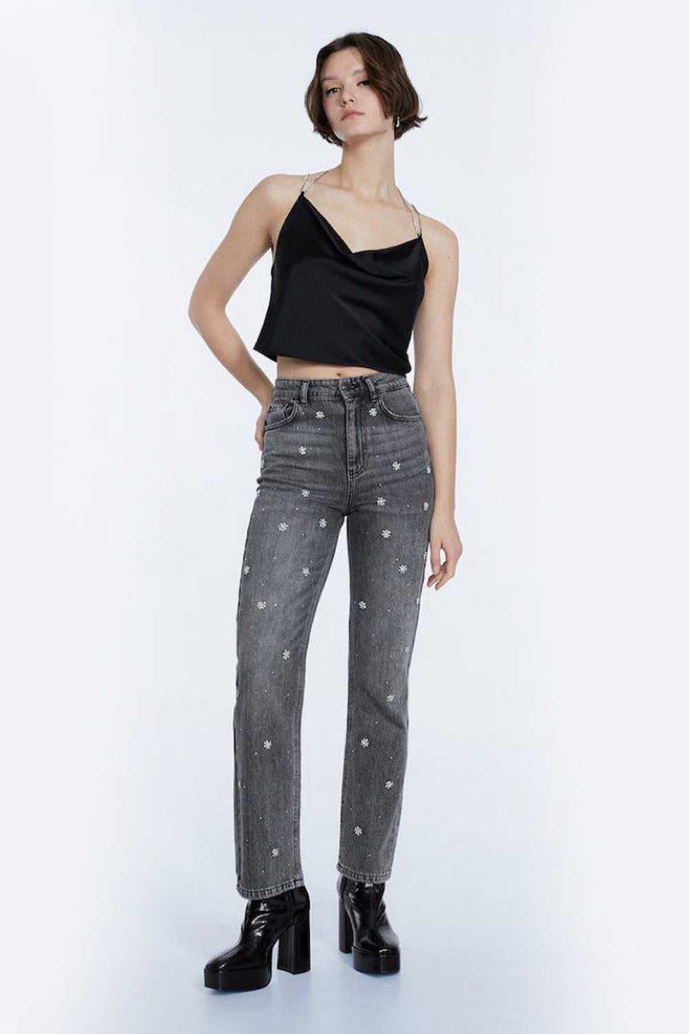 Black Straight Jeans High Waist