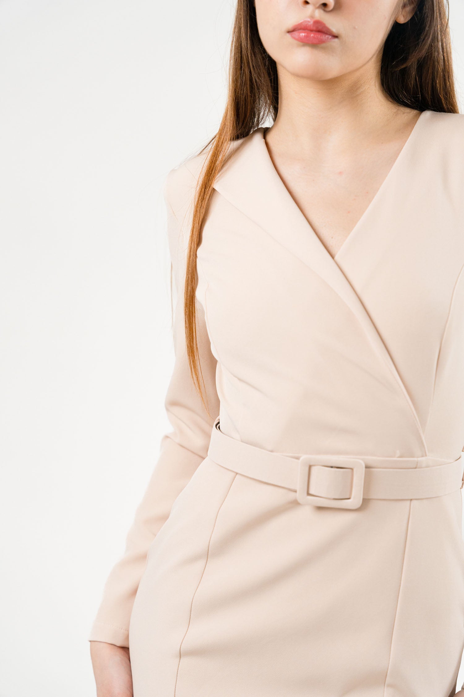 Crepe Dress With Belt