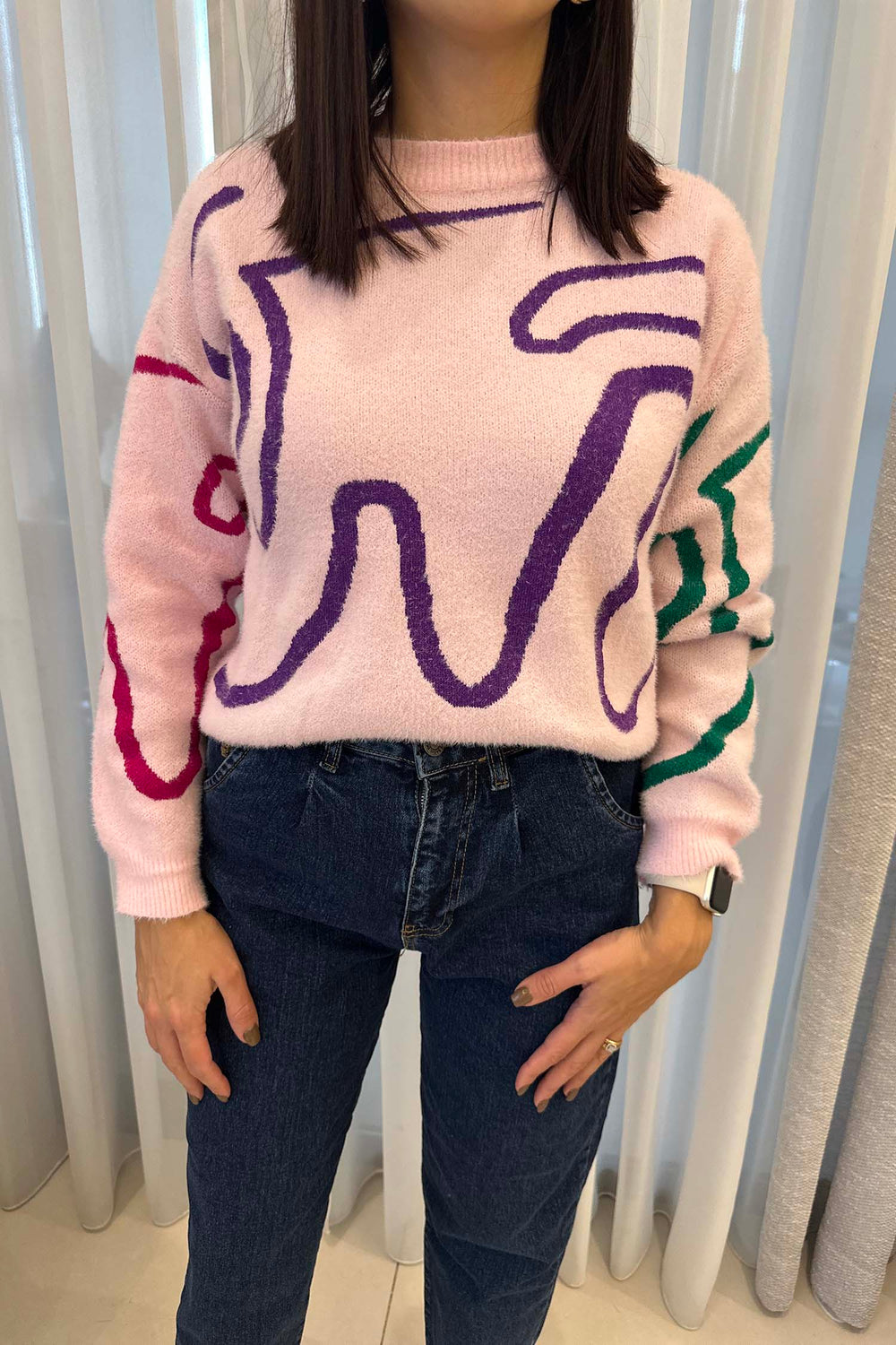 Knitted Wavy  Sweater