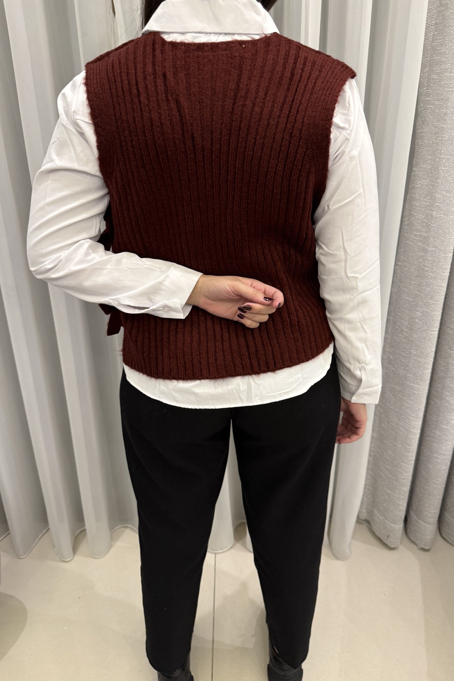 Knitted Vest And Shirt Combo