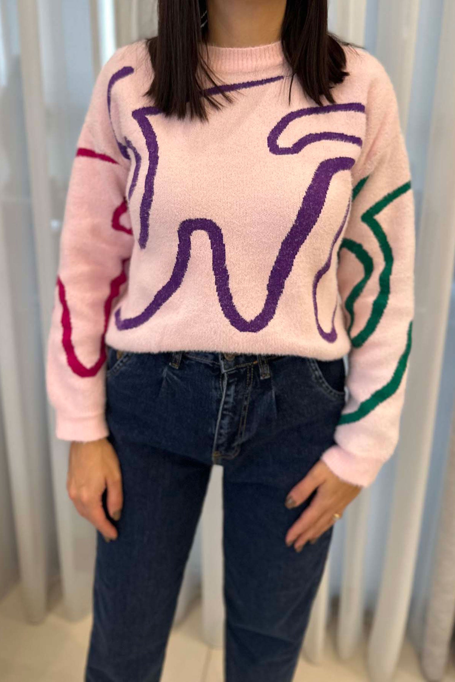 Knitted Wavy  Sweater