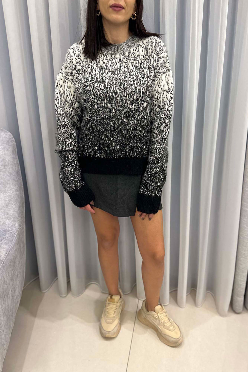 Blouse With Stone Long Sleeve