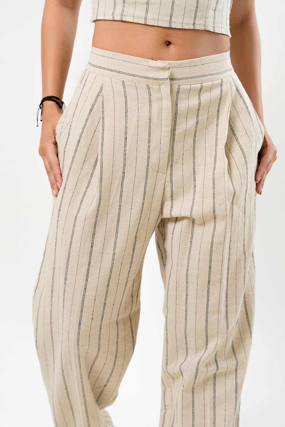 High-Waist Wide Leg Trouser With Bra Top