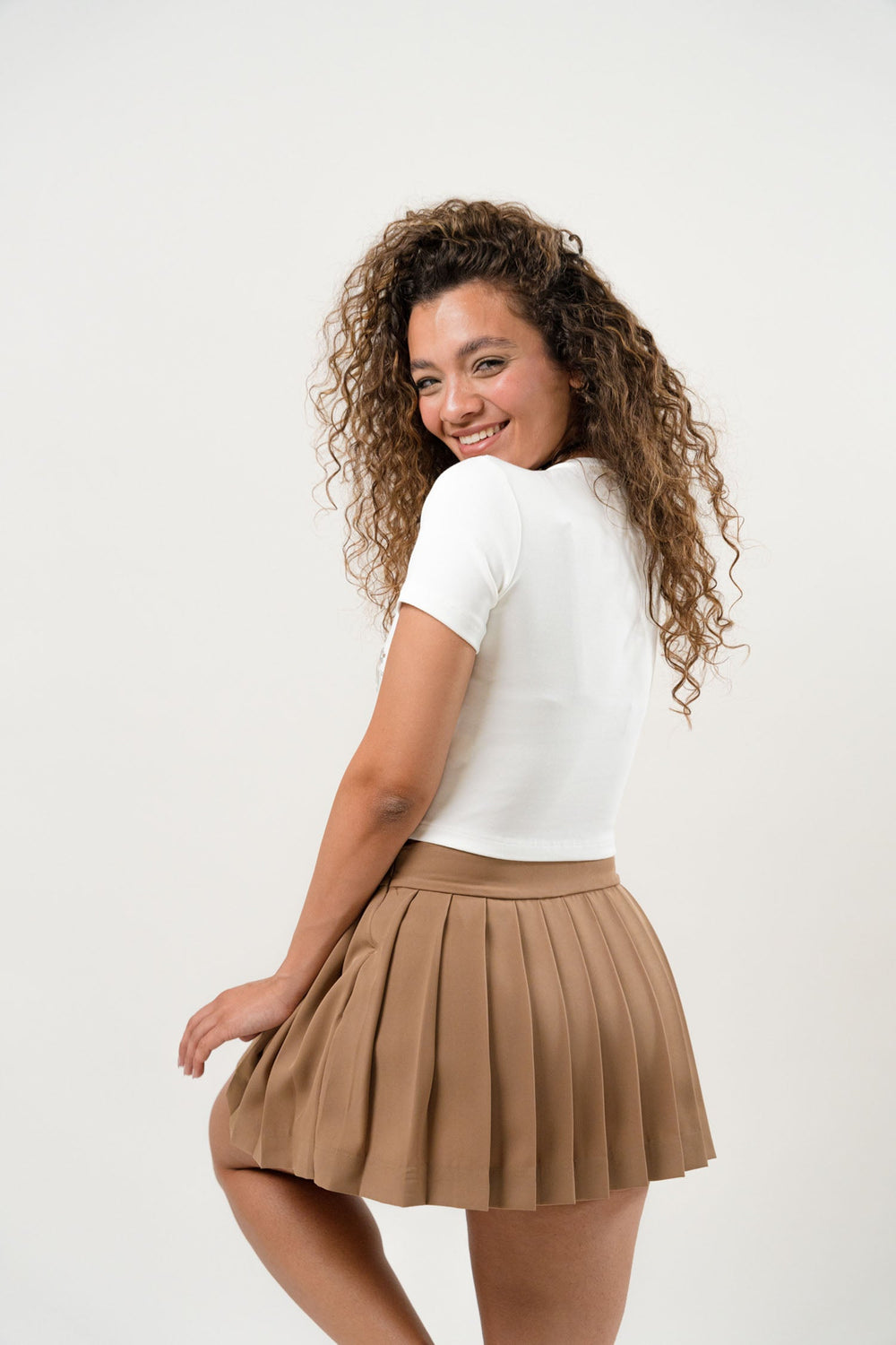 Box Pleat Mini Skirt