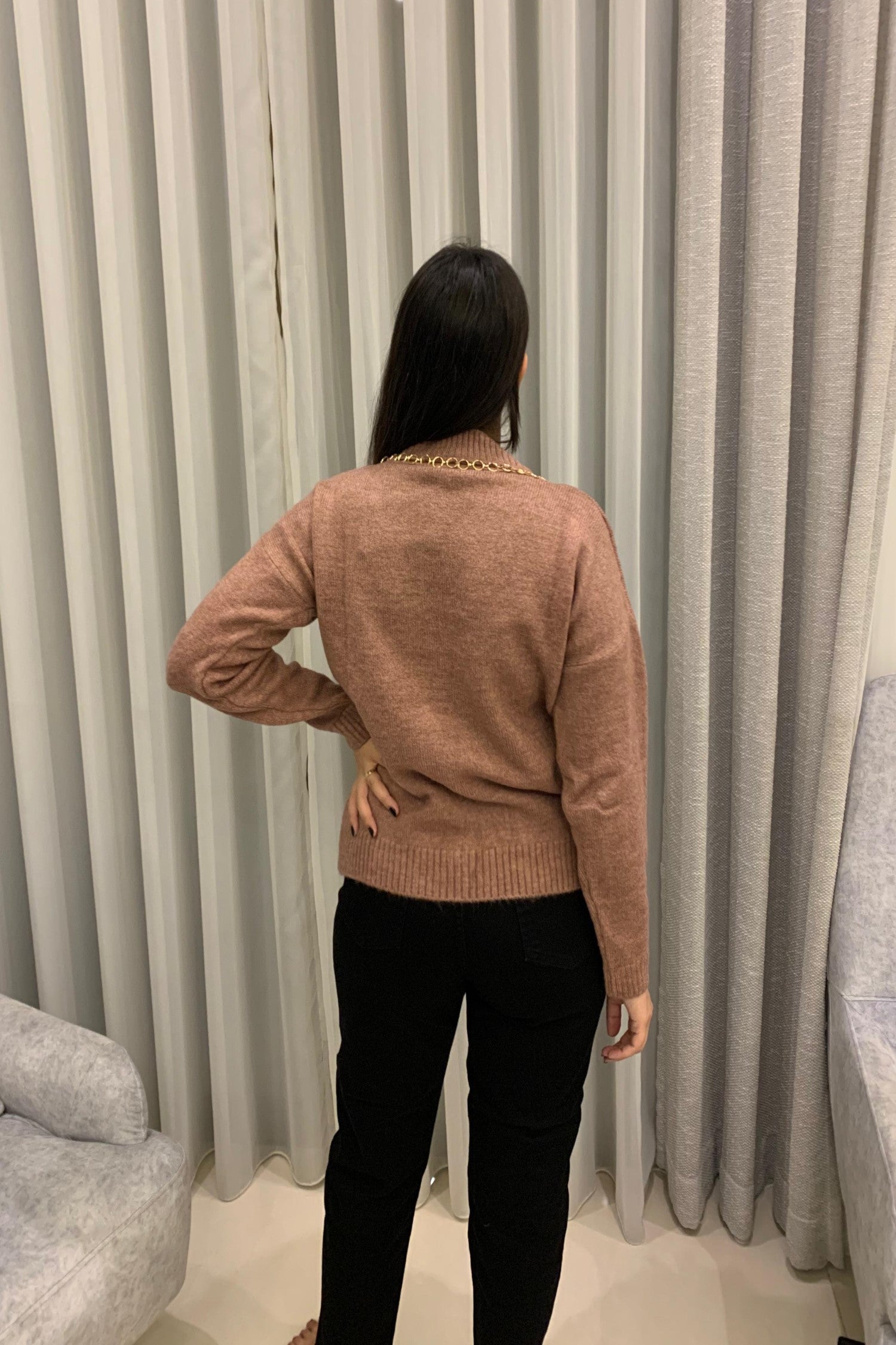 Knitted Blouse With Gold Ring