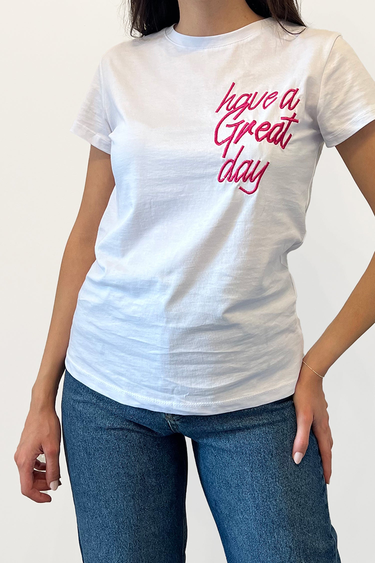 Front Print T-Shirt Have A Great Day